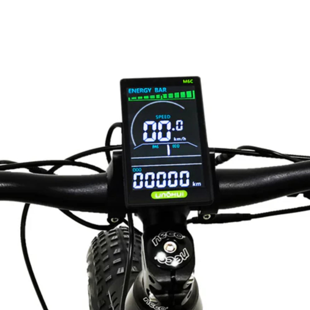 Multifunction LCD display showing speed and battery level on Randride YG90A